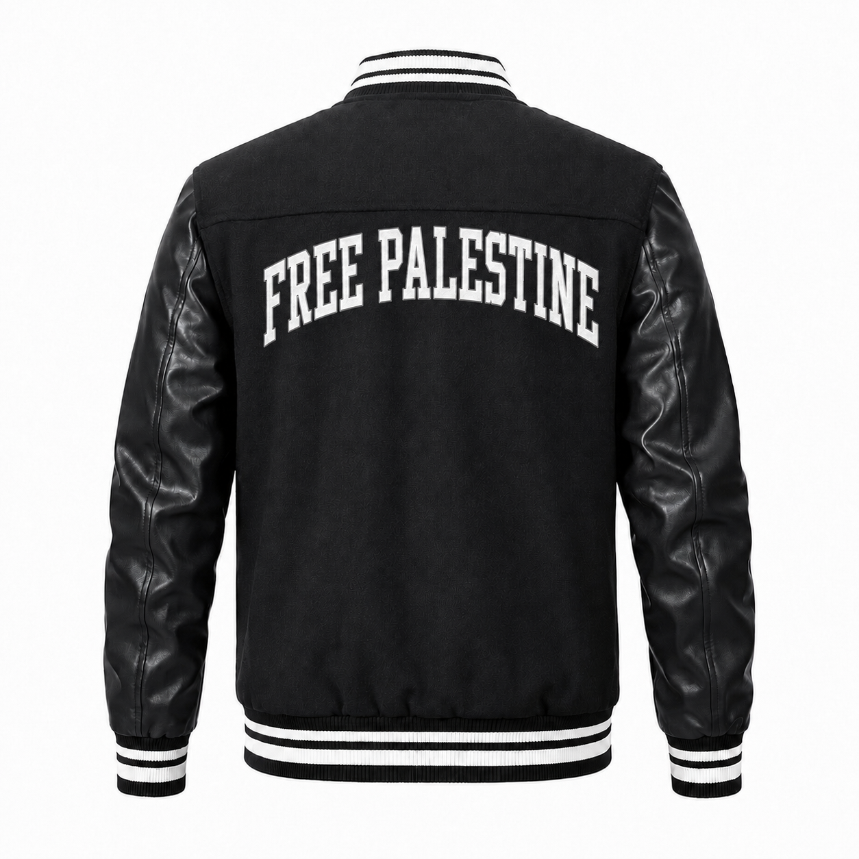 Essere Letterman Jacket in Black, Back View
