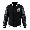 Essere Letterman Jacket in Black, Front View